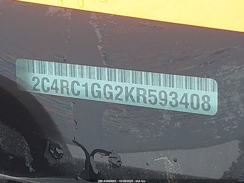 2019 Chrysler Pacifica Limited VIN: 2C4RC1GG2KR593408 Lot: 43565063