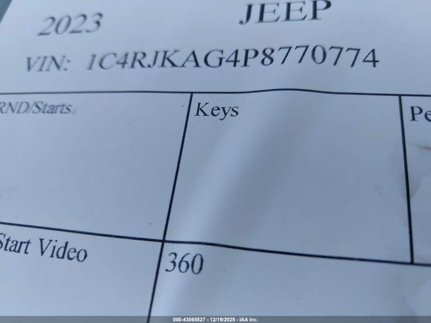 2023 Jeep Grand Cherokee L Altitude 4X4 VIN: 1C4RJKAG4P8770774 Lot: 43565527