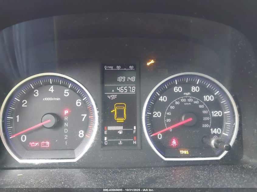 2008 Honda Cr-V Ex-L VIN: JHLRE48738C017793 Lot: 43565695