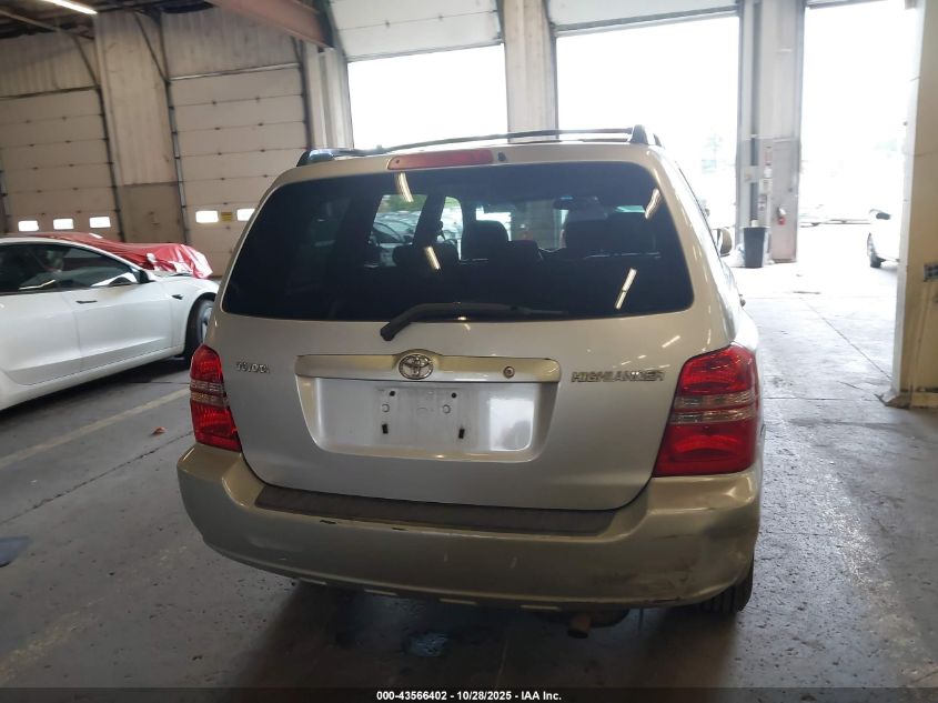 2001 Toyota Highlander VIN: JTEGD21A810020547 Lot: 43566402