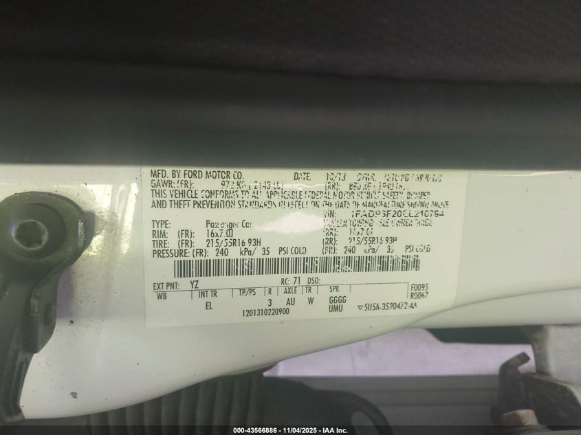 2014 FORD FOCUS SE - 1FADP3F20EL210794