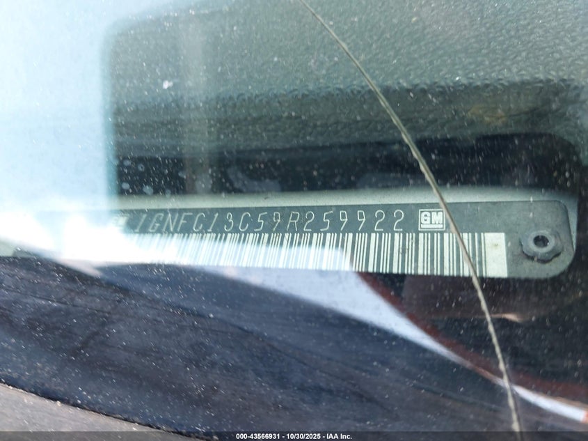 2009 Chevrolet Tahoe Ls VIN: 1GNFC13C59R259922 Lot: 43566931