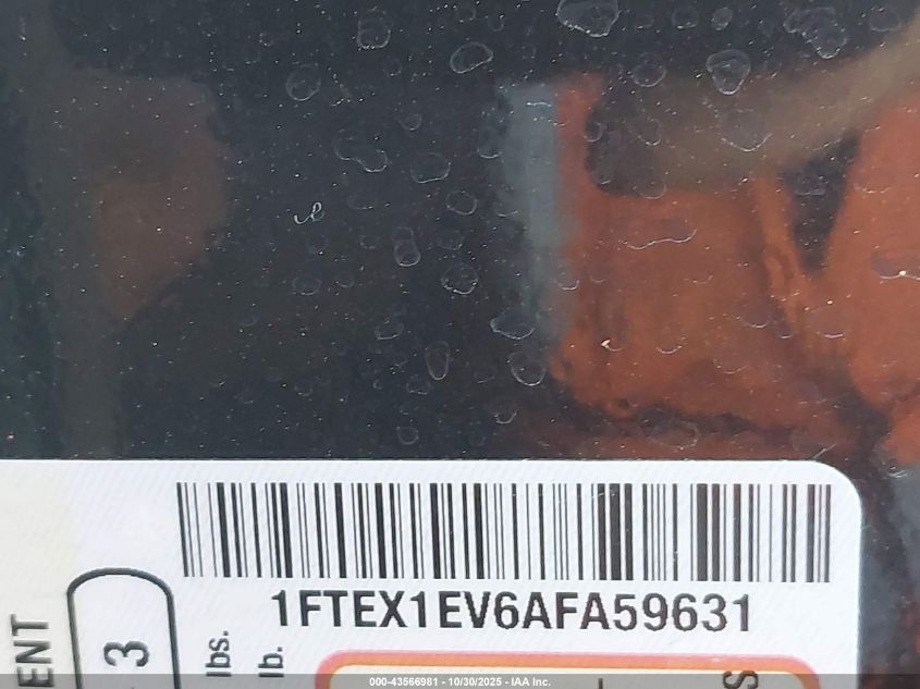 2010 Ford F-150 Svt Raptor VIN: 1FTEX1EV6AFA59631 Lot: 43566981