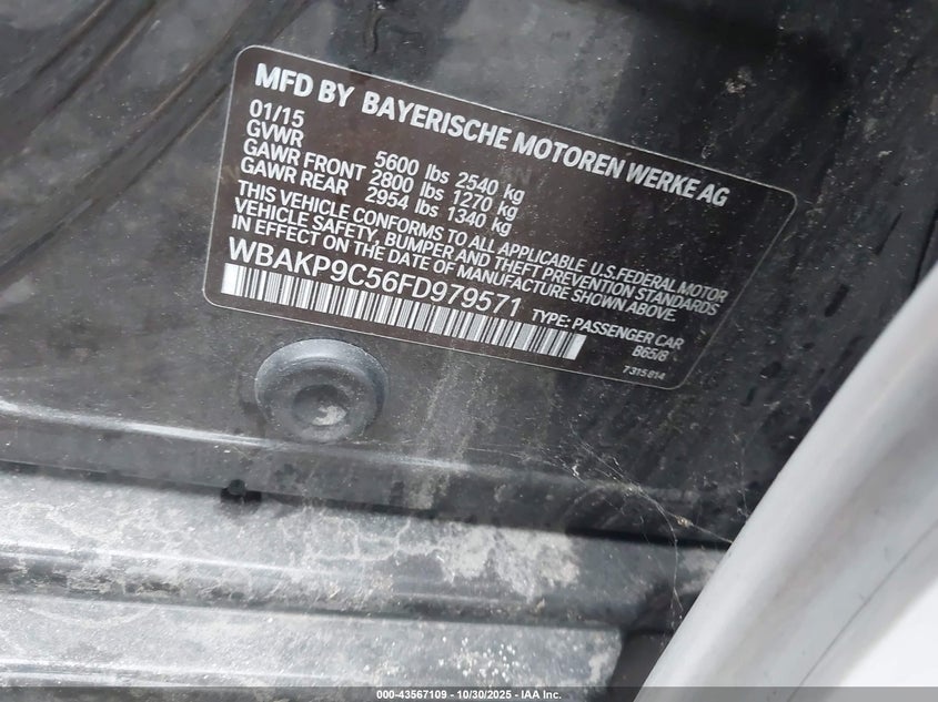 2015 BMW 550I XDRIVE - WBAKP9C56FD979571