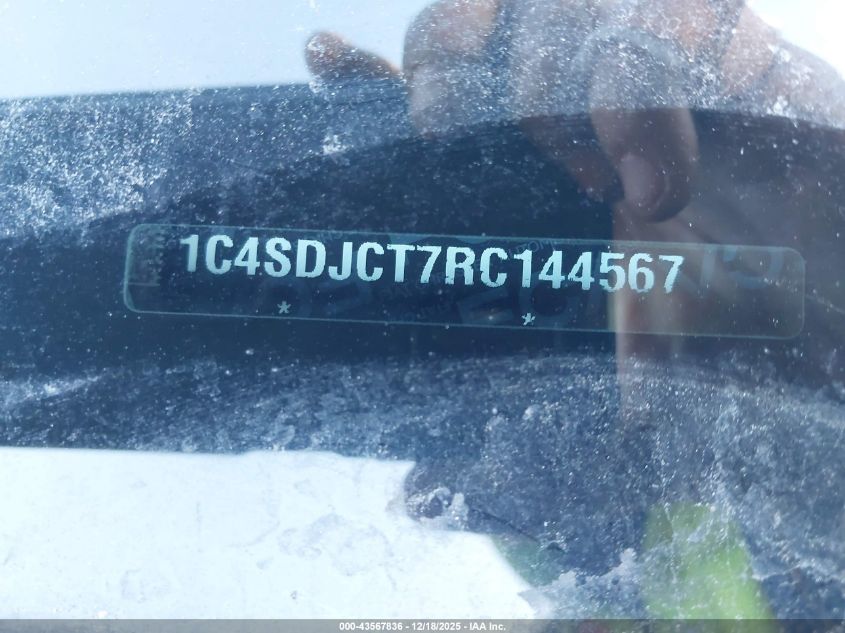 2024 Dodge Durango R/T Plus Awd VIN: 1C4SDJCT7RC144567 Lot: 43567836