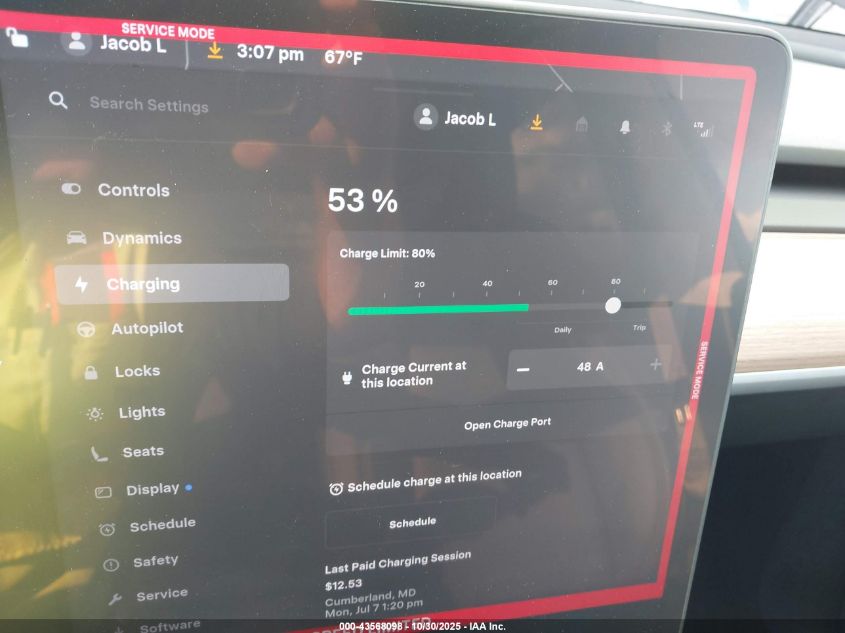 2024 Tesla Model Y Performance Dual Motor All-Wheel Drive VIN: 7SAYGDEF7RA318053 Lot: 43568098