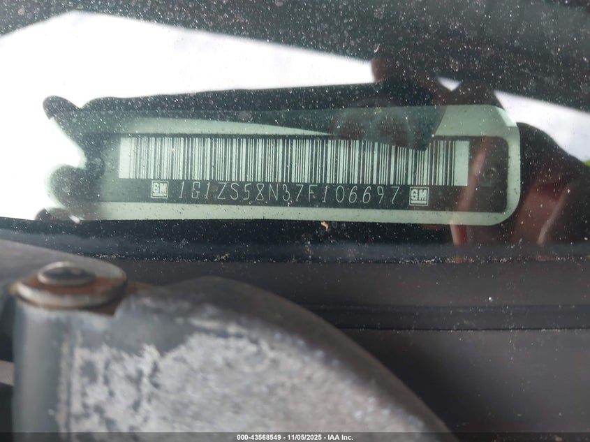 2007 Chevrolet Malibu Ls VIN: 1G1ZS58N37F106697 Lot: 43568549