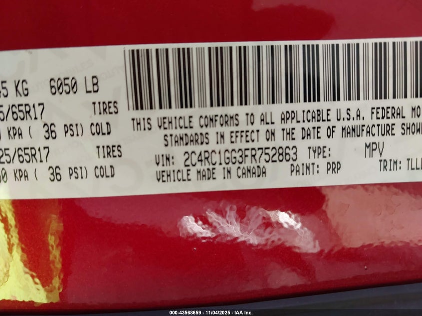 2015 CHRYSLER TOWN & COUNTRY LIMITED PLATINUM - 2C4RC1GG3FR752863