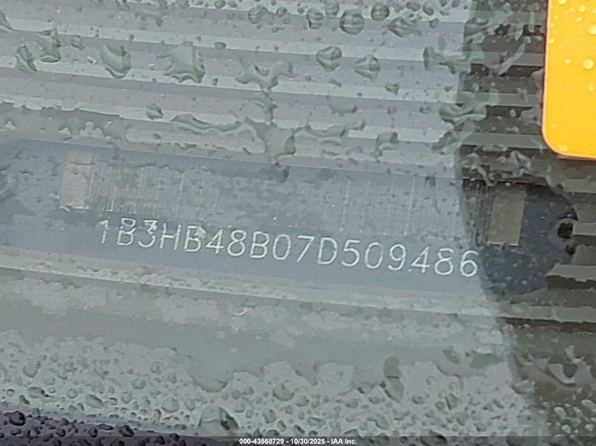 2007 Dodge Caliber Sxt VIN: 1B3HB48B07D509486 Lot: 43568729