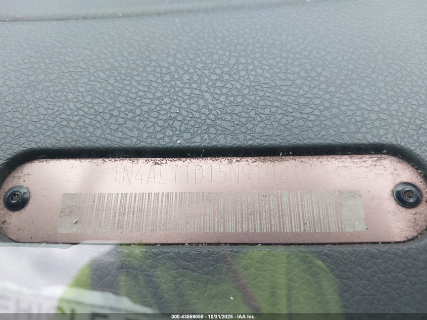 2005 Nissan Altima 2.5 S VIN: 1N4AL11D15N910212 Lot: 43569059