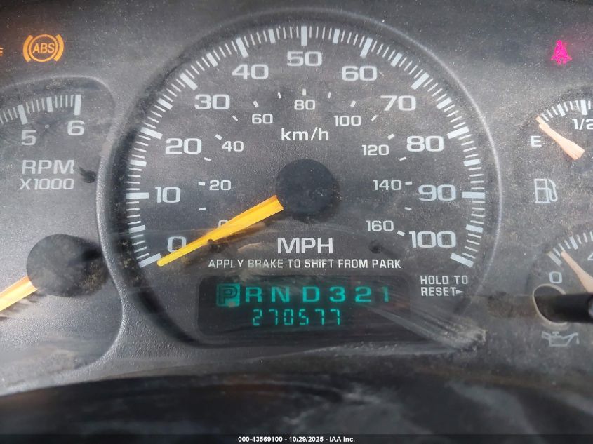 2000 Chevrolet Silverado 1500 Ls VIN: 1GCEC19T0YZ164422 Lot: 43569100