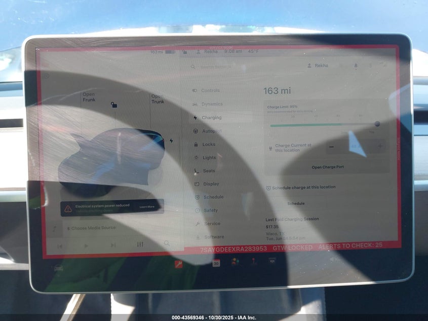 2024 Tesla Model Y Long Range Dual Motor All-Wheel Drive VIN: 7SAYGDEEXRA283953 Lot: 43569346