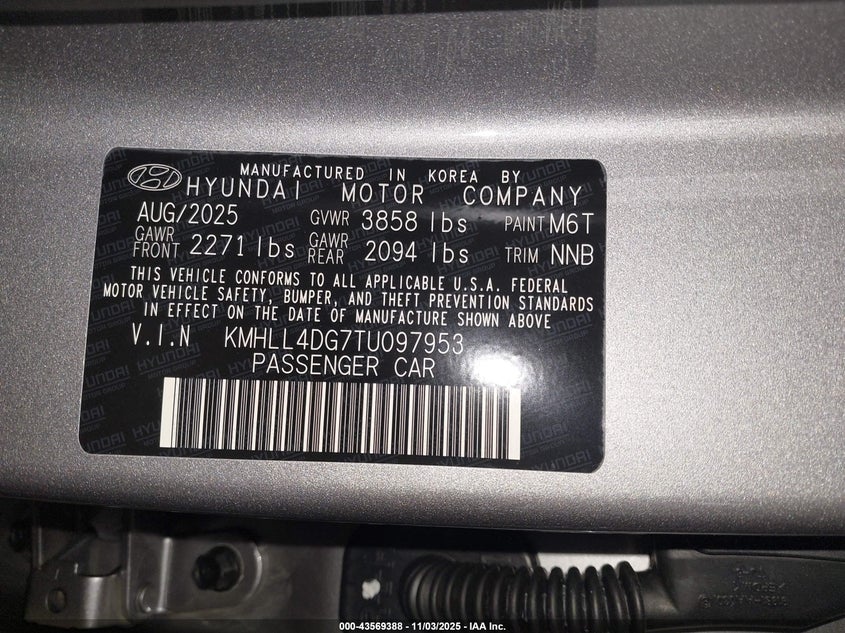 KMHLL4DG7TU097953 2026 HYUNDAI ELANTRA photo no. 5