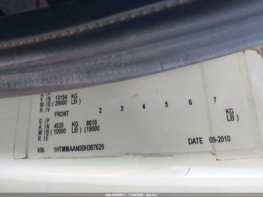 2011 International 4000 4300 VIN: 1HTMMAAN0BH387629 Lot: 43569511