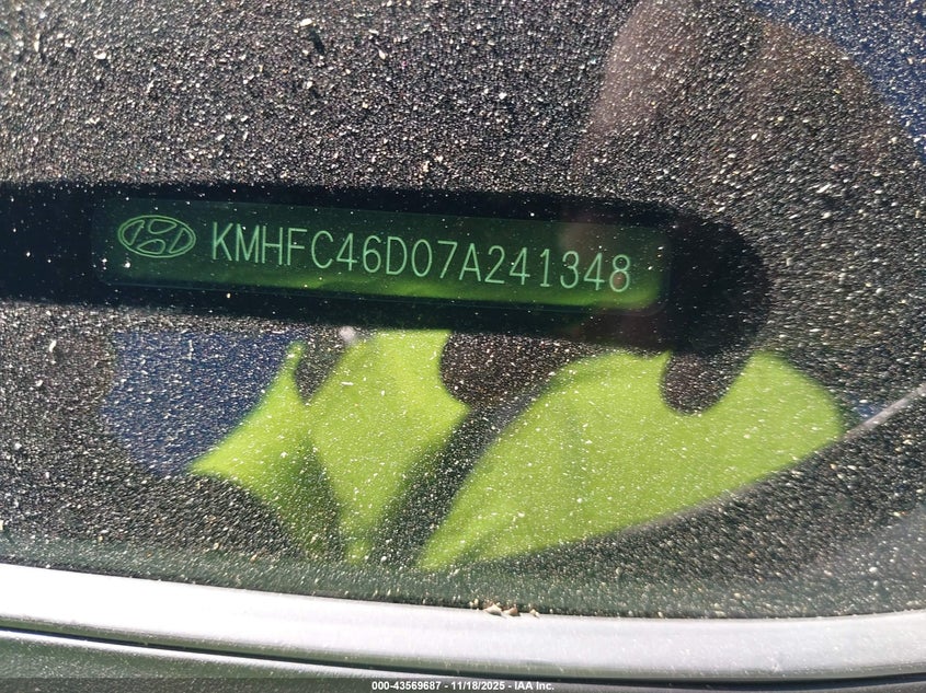 2007 Hyundai Azera Gls VIN: KMHFC46D07A241348 Lot: 43569687