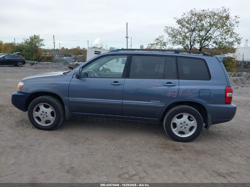 2007 Toyota Highlander Limited V6 VIN: JTEEP21A270202865 Lot: 43570446