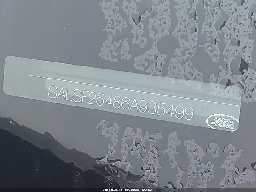 2006 Land Rover Range Rover Sport Hse VIN: SALSF25486A935499 Lot: 43570472