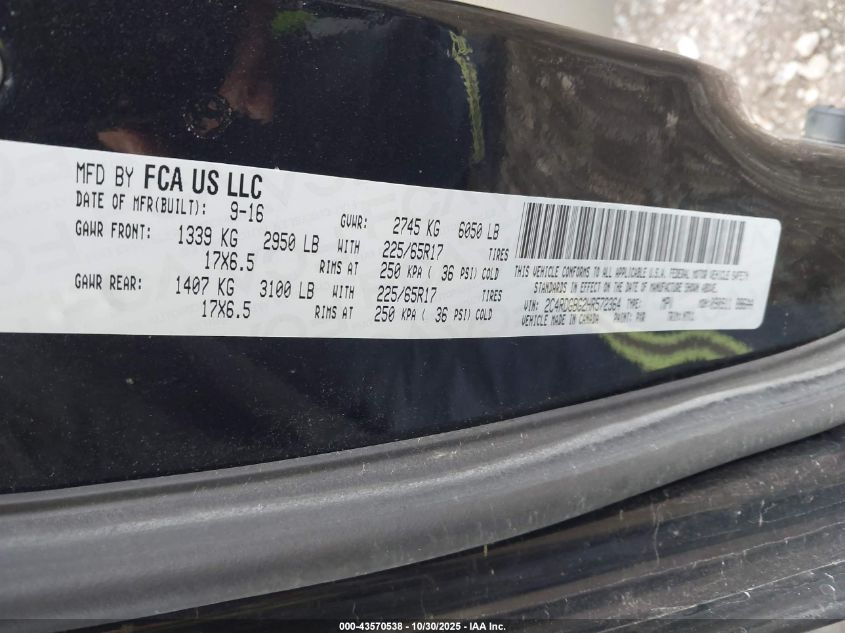 2017 Dodge Grand Caravan Se Plus VIN: 2C4RDGBG2HR572364 Lot: 43570538