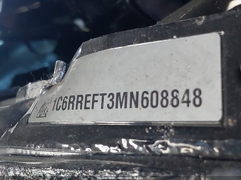 2021 Ram 1500 Big Horn 4X2 5'7 Box VIN: 1C6RREFT3MN608848 Lot: 43570866