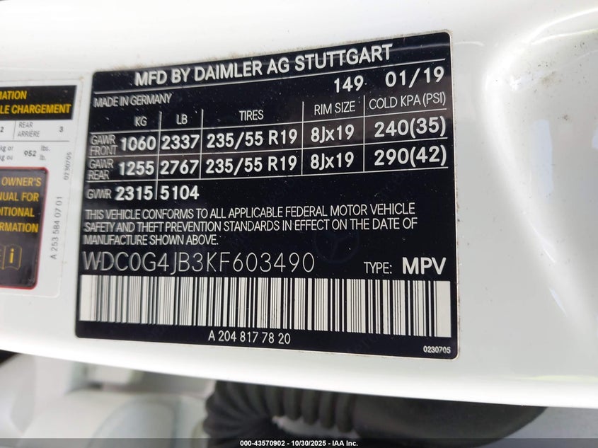 WDC0G4JB3KF603490 2019 MERCEDES-BENZ GLC photo no. 9