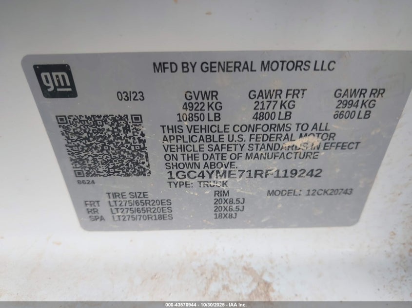1GC4YME71RF119242 2024 CHEVROLET SILVERADO photo no. 8