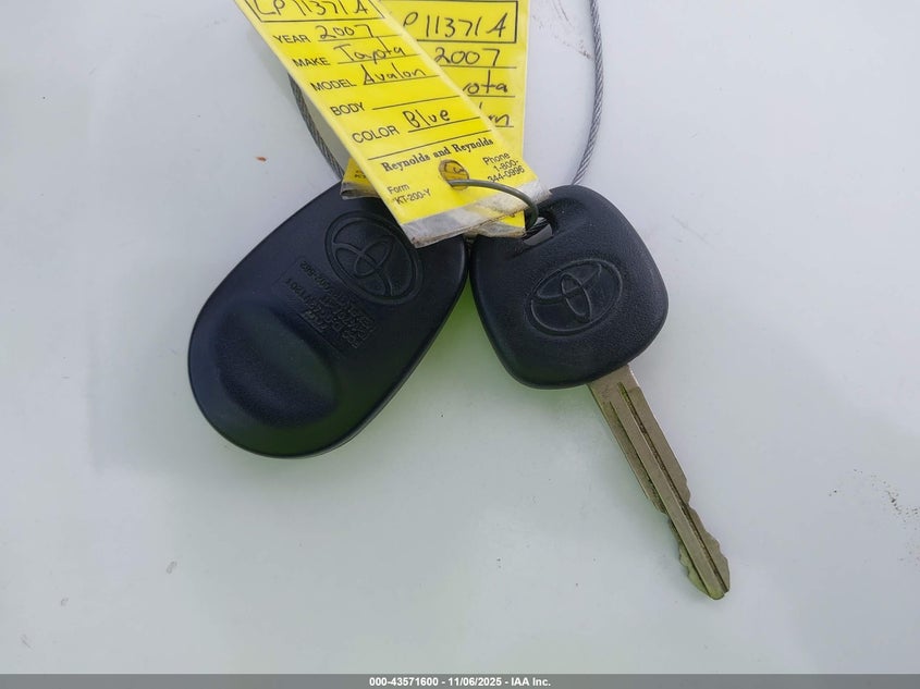 2007 Toyota Avalon Xls VIN: 4T1BK36B97U227859 Lot: 43571600