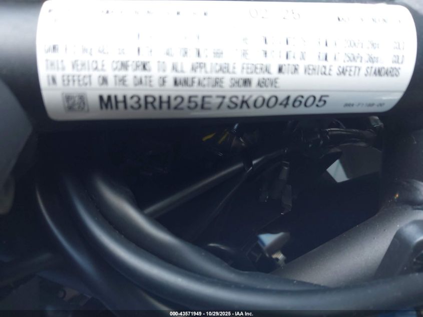 2025 Yamaha Yfz320 A VIN: MH3RH25E7SK004605 Lot: 43571949