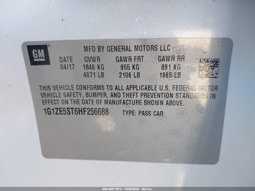 1G1ZE5ST6HF256688 2017 CHEVROLET MALIBU photo no. 9