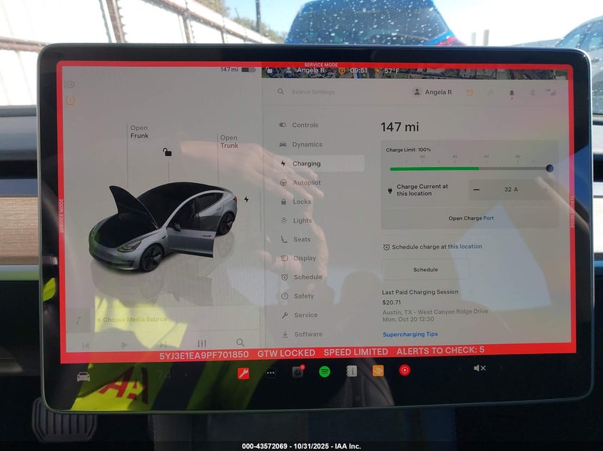 2023 Tesla Model 3 Rear-Wheel Drive VIN: 5YJ3E1EA9PF701850 Lot: 43572069