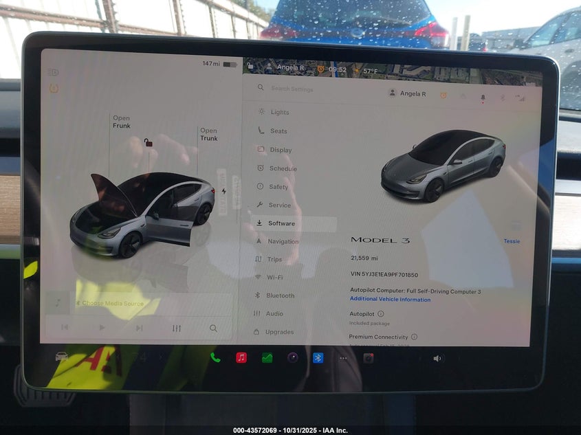 2023 Tesla Model 3 Rear-Wheel Drive VIN: 5YJ3E1EA9PF701850 Lot: 43572069