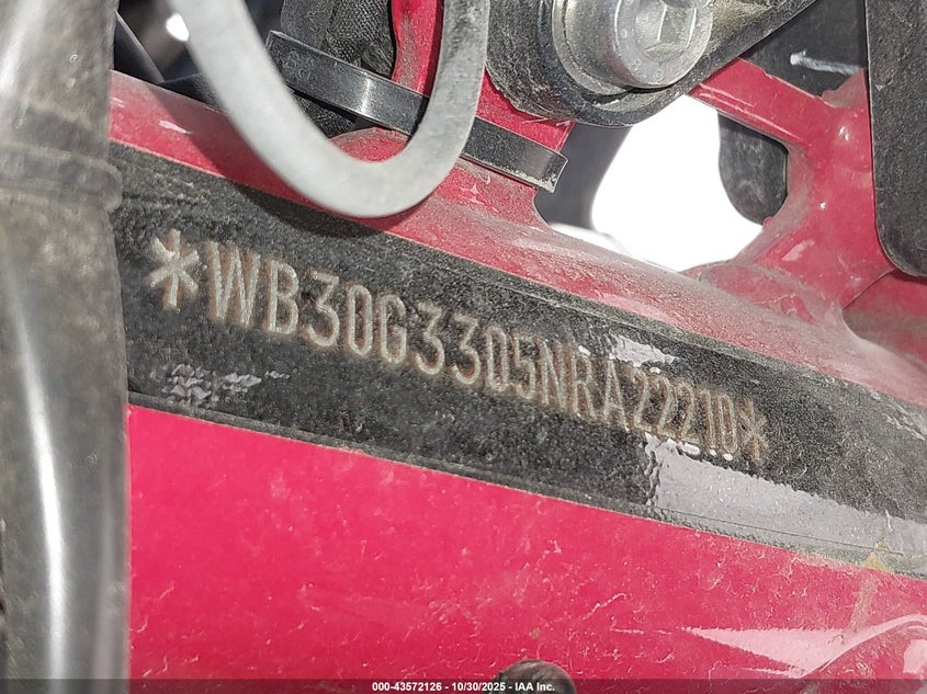 2022 BMW G310 Gs VIN: WB30G3305NRA22210 Lot: 43572126