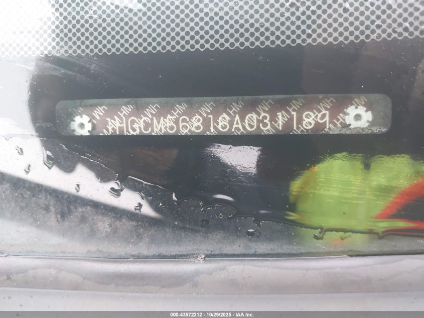 2006 Honda Accord 2.4 Ex VIN: 1HGCM56816A031189 Lot: 43572212