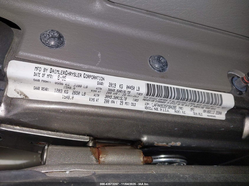 2005 Jeep Wrangler Sport VIN: 1J4FA49S35P384285 Lot: 43572257