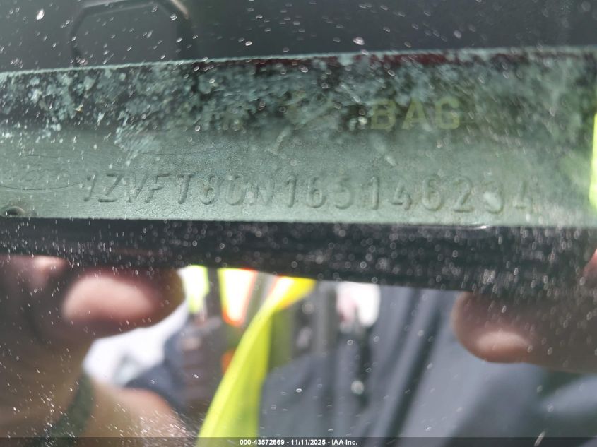 2006 Ford Mustang V6 VIN: 1ZVFT80N165146234 Lot: 43572669