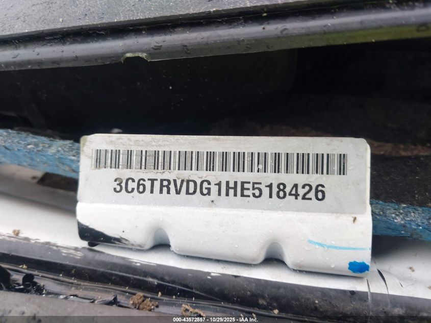 2017 Ram Promaster 2500 High Roof 159 Wb VIN: 3C6TRVDG1HE518426 Lot: 43572857