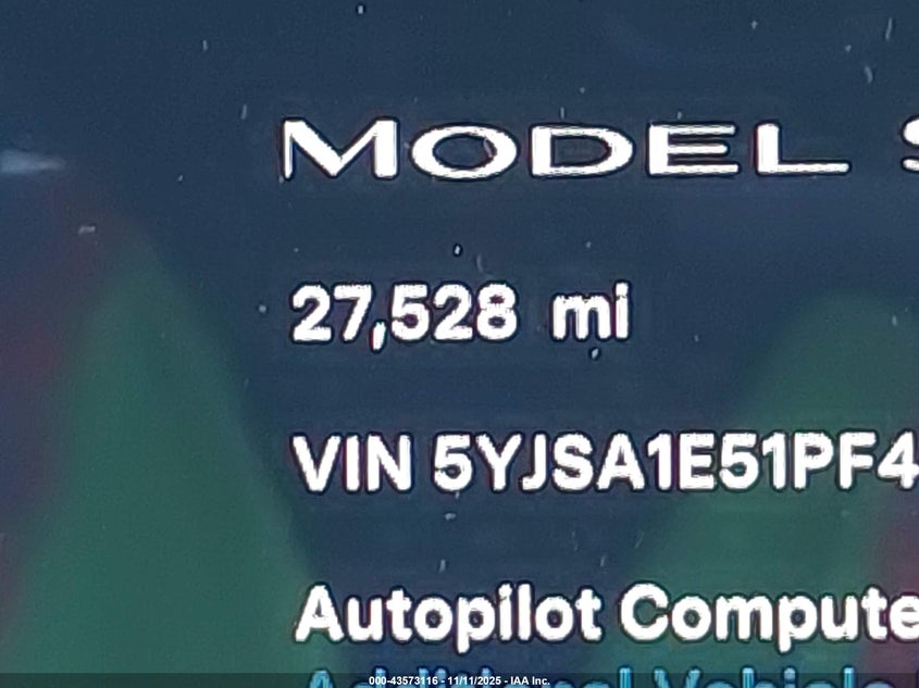 2023 Tesla Model S Dual Motor All-Wheel Drive/Standard Range VIN: 5YJSA1E51PF499449 Lot: 43573116