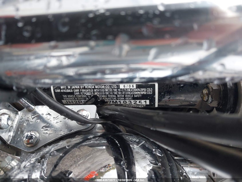 2007 Honda Vt750 Dc VIN: JH2RC44097M103251 Lot: 43573377