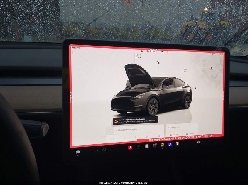 2025 Tesla Model Y Long Range Dual Motor All-Wheel Drive VIN: 7SAYGDEE4SA337933 Lot: 43573550