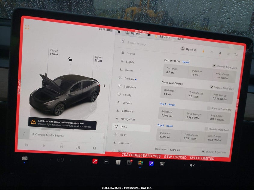 2025 Tesla Model Y Long Range Dual Motor All-Wheel Drive VIN: 7SAYGDEE4SA337933 Lot: 43573550