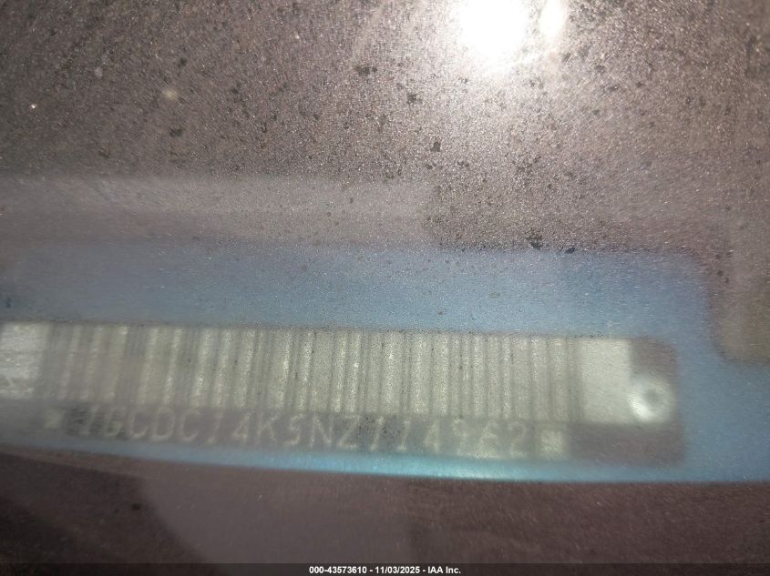 1992 Chevrolet Gmt-400 C1500 VIN: 1GCDC14K5NZ114962 Lot: 43573610