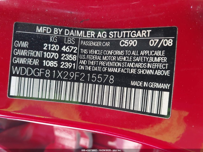 2009 Mercedes-Benz C 300 Luxury 4Matic/Sport 4Matic VIN: WDDGF81X29F215578 Lot: 43573802