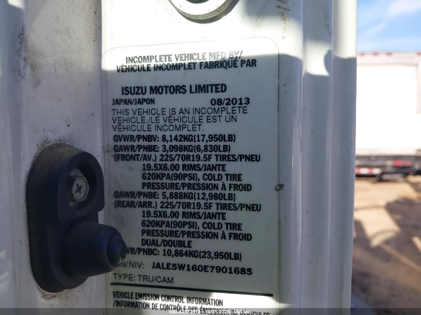 2010 Isuzu Dsl Reg VIN: JALE5W160A7901685 Lot: 43573916