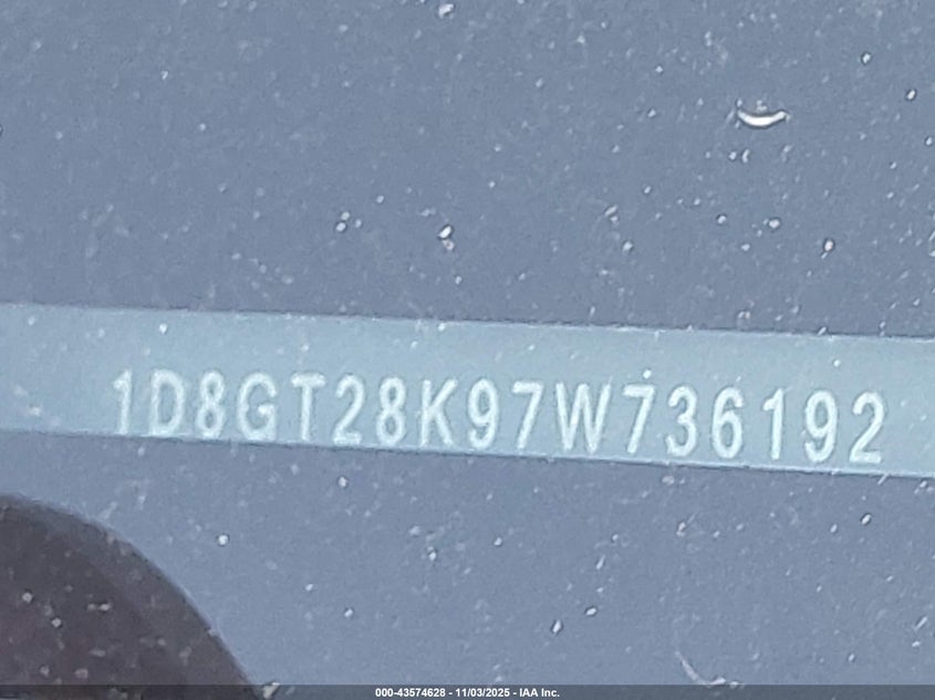 2007 Dodge Nitro Sxt VIN: 1D8GT28K97W736192 Lot: 43574628