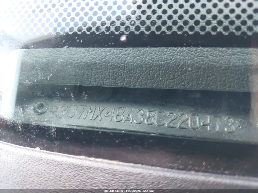 2008 Dodge Ram 3500 Laramie VIN: 3D7MX48A38G220473 Lot: 43574886