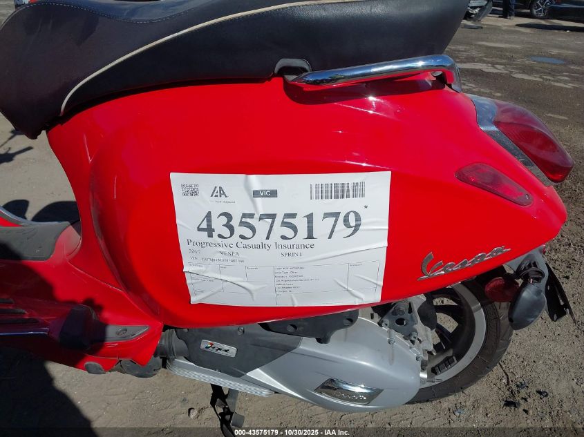 2017 Vespa Sprint 150 3V VIN: ZAPM818G6H5402040 Lot: 43575179