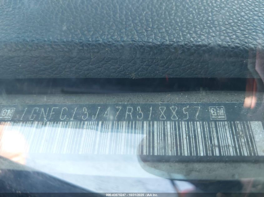 2007 Chevrolet Tahoe Lt VIN: 1GNFC13J47R318857 Lot: 43575247