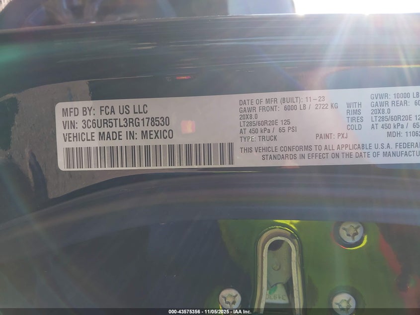 2024 RAM 2500 LIMITED  4X4 6'4 BOX - 3C6UR5TL3RG178530