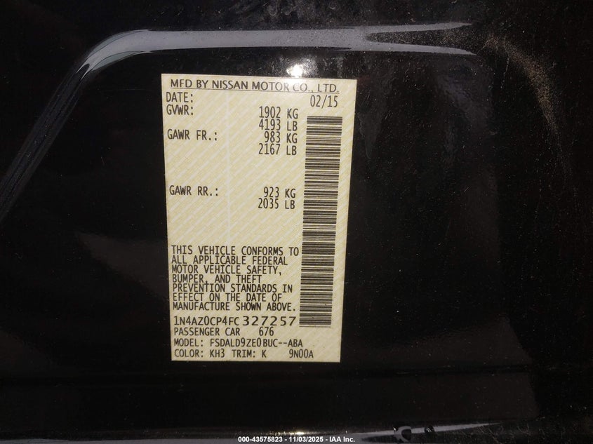 2015 NISSAN LEAF SV - 1N4AZ0CP4FC327257