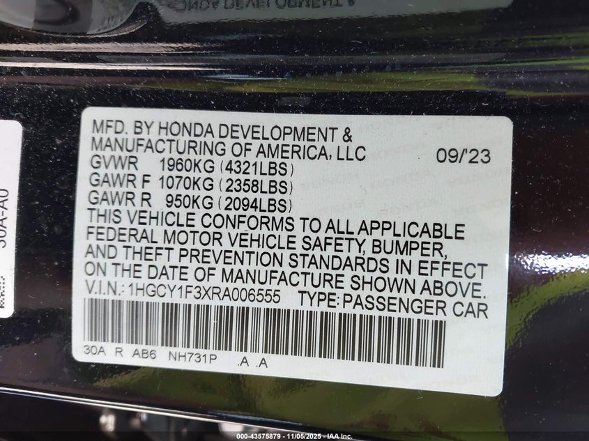 2024 HONDA ACCORD EX - 1HGCY1F3XRA006555