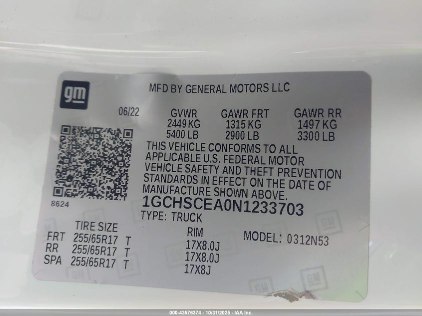 1GCHSCEA0N1233703 2022 CHEVROLET COLORADO photo no. 9
